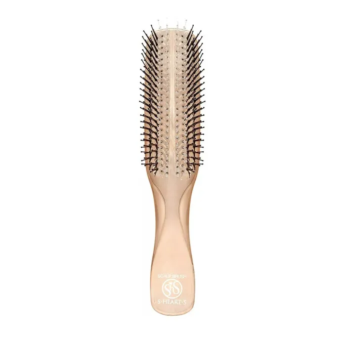 Scalp Brush World Long Pink Gold
